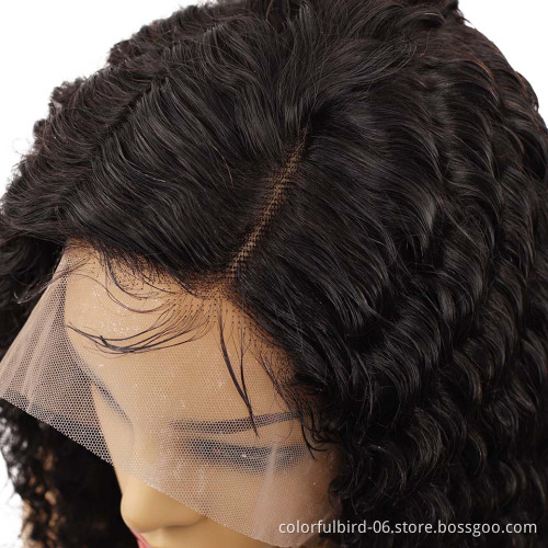 Human Hair jerry Curly Closure Bob Wig black women 150% Density wholesale 13x4 lace closure wig Malaysian Jerry Curly Wig